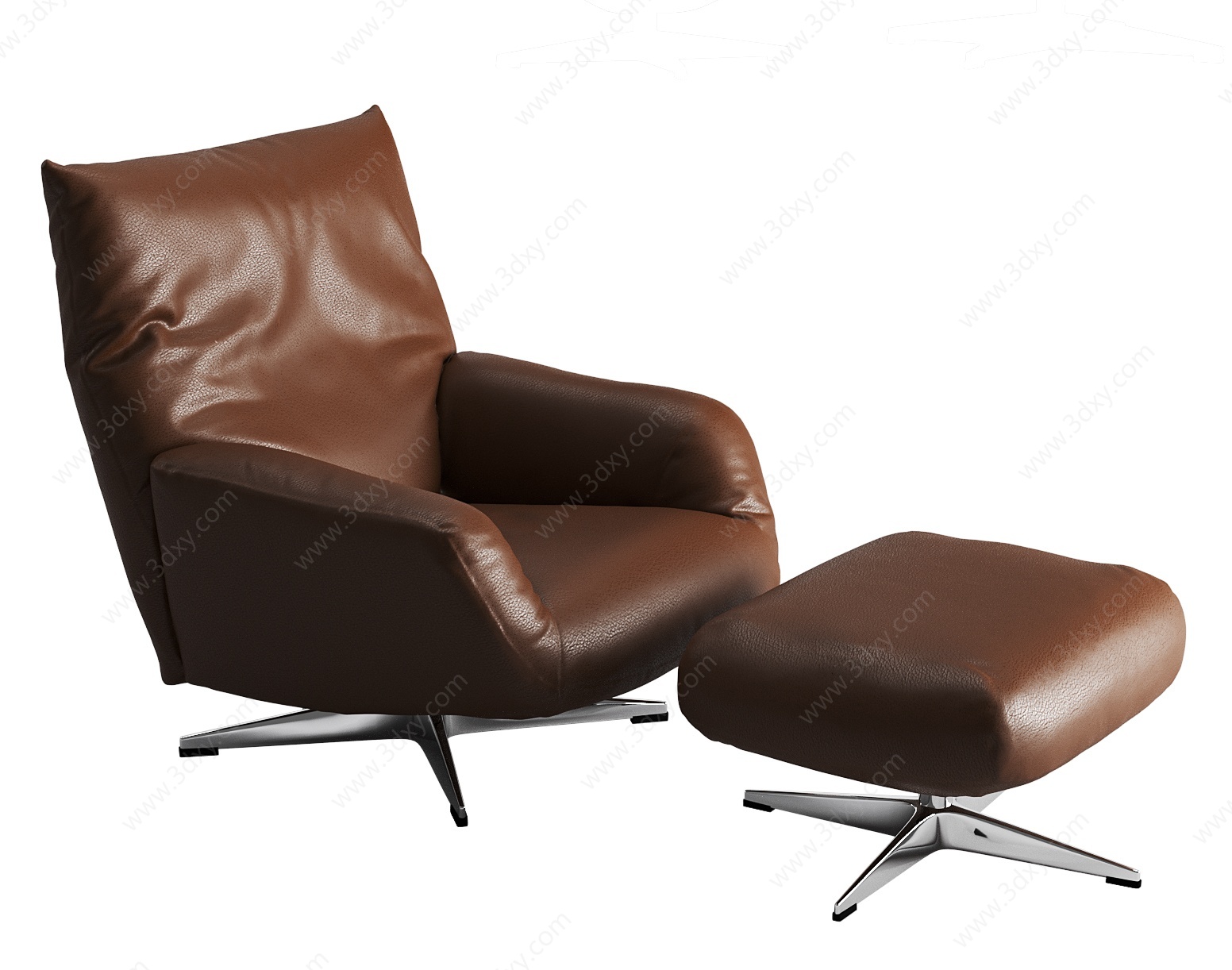 现代皮革躺椅3D模型