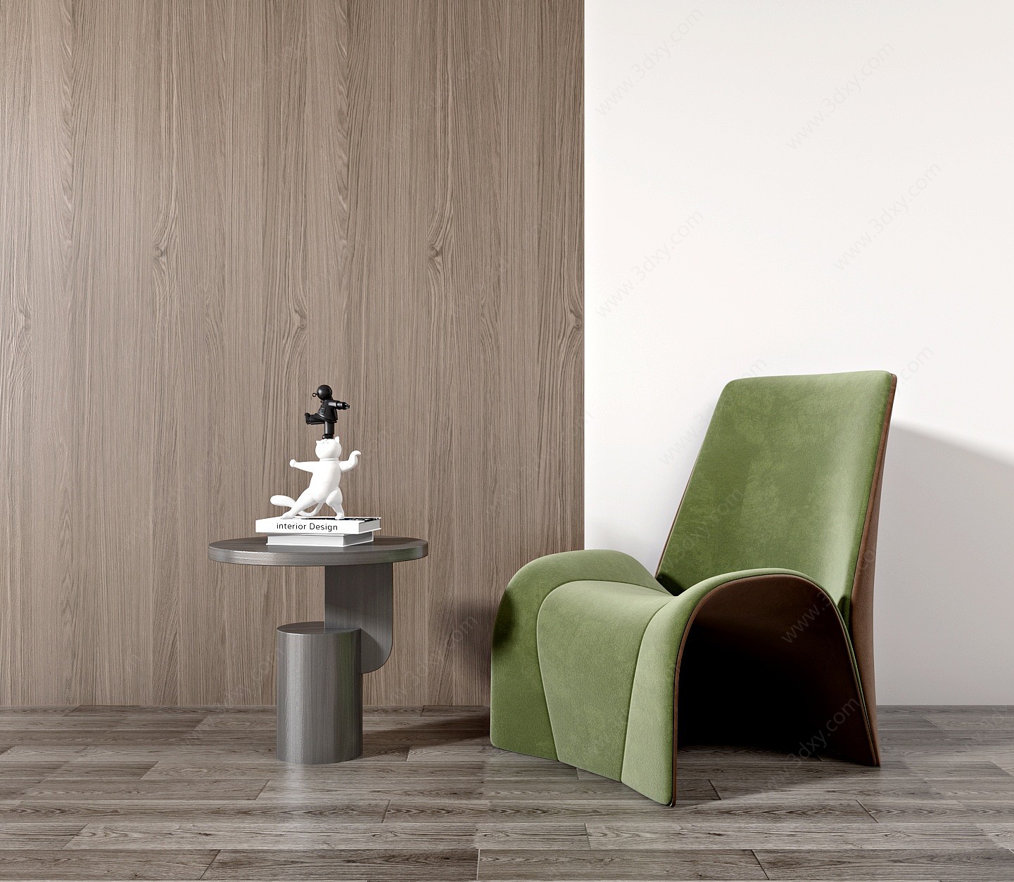 现代绒布休闲椅3D模型