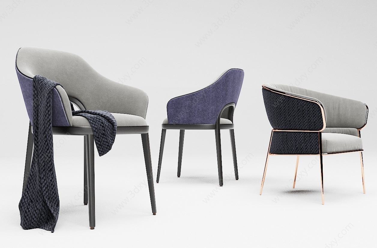现代椅子餐椅3D模型