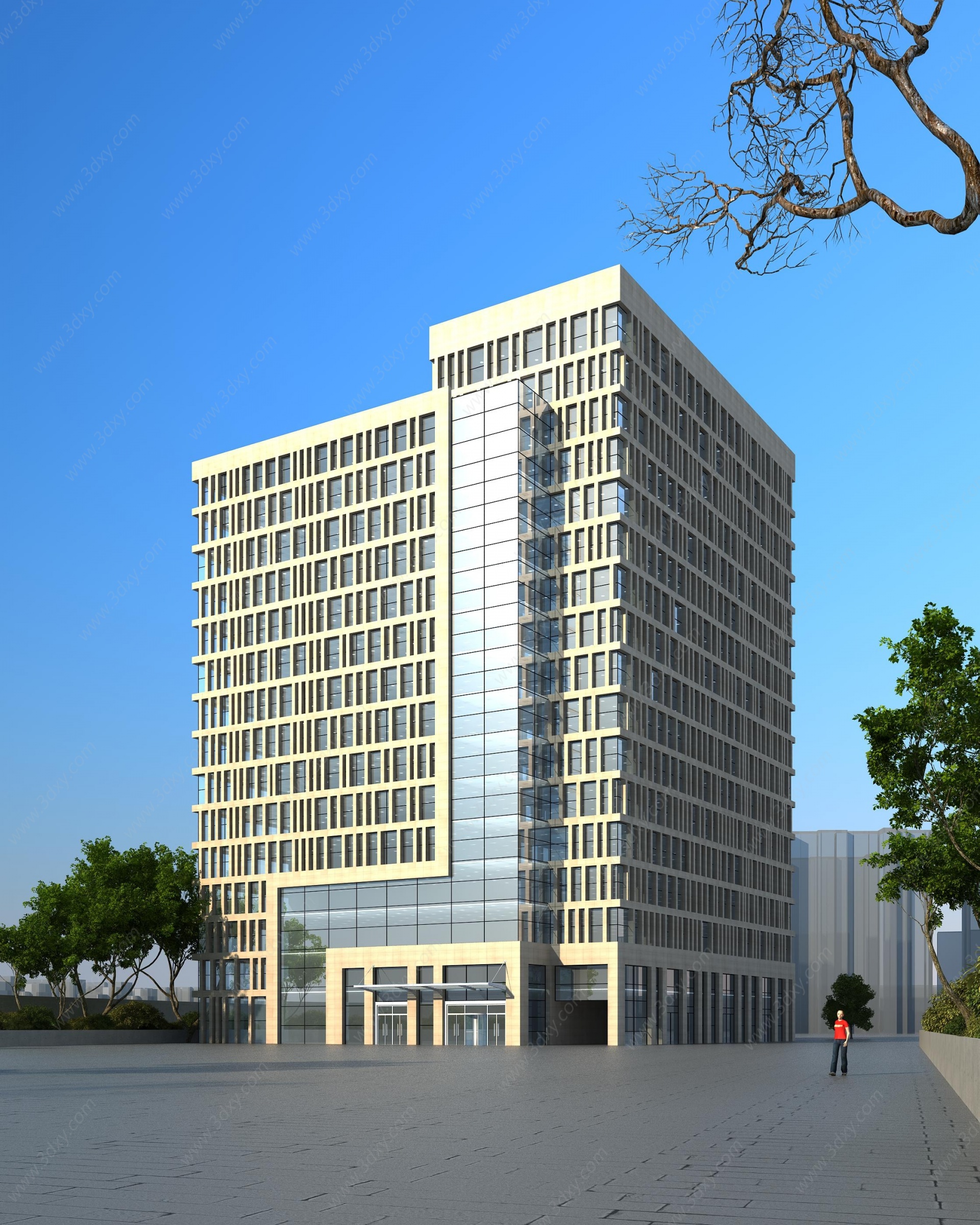 现代商业办公楼酒店3D模型