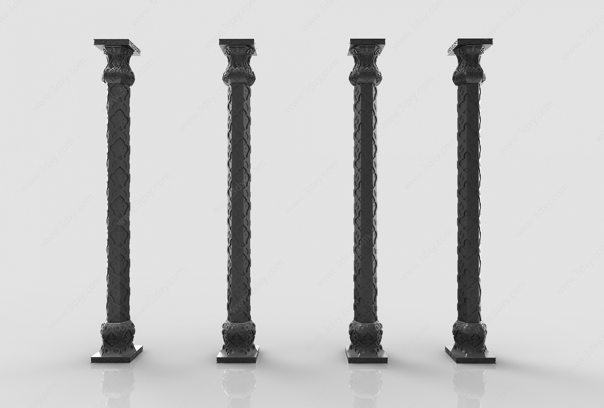现代风格柱子3D模型