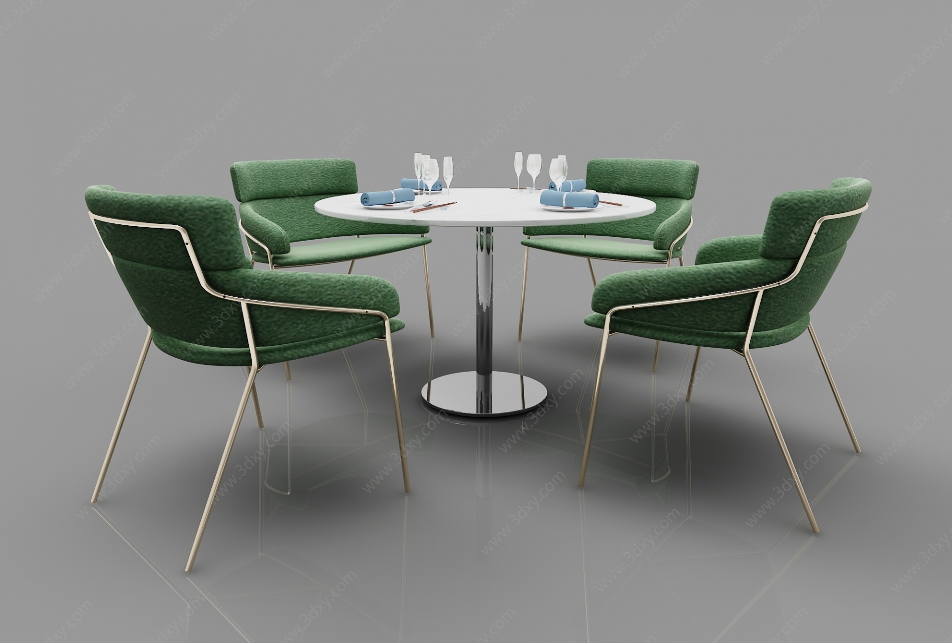 现代风格,餐桌3D模型