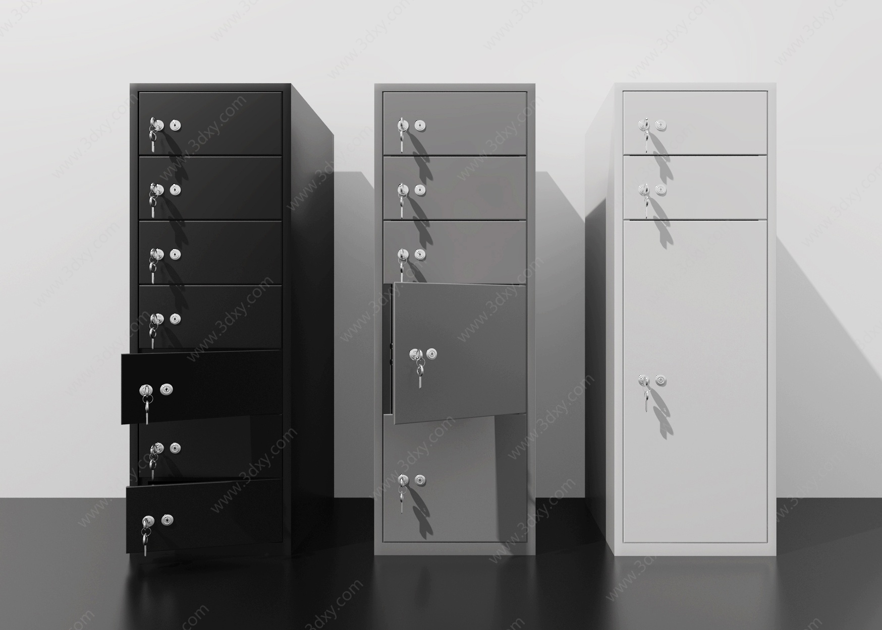 现代办公文件柜3D模型
