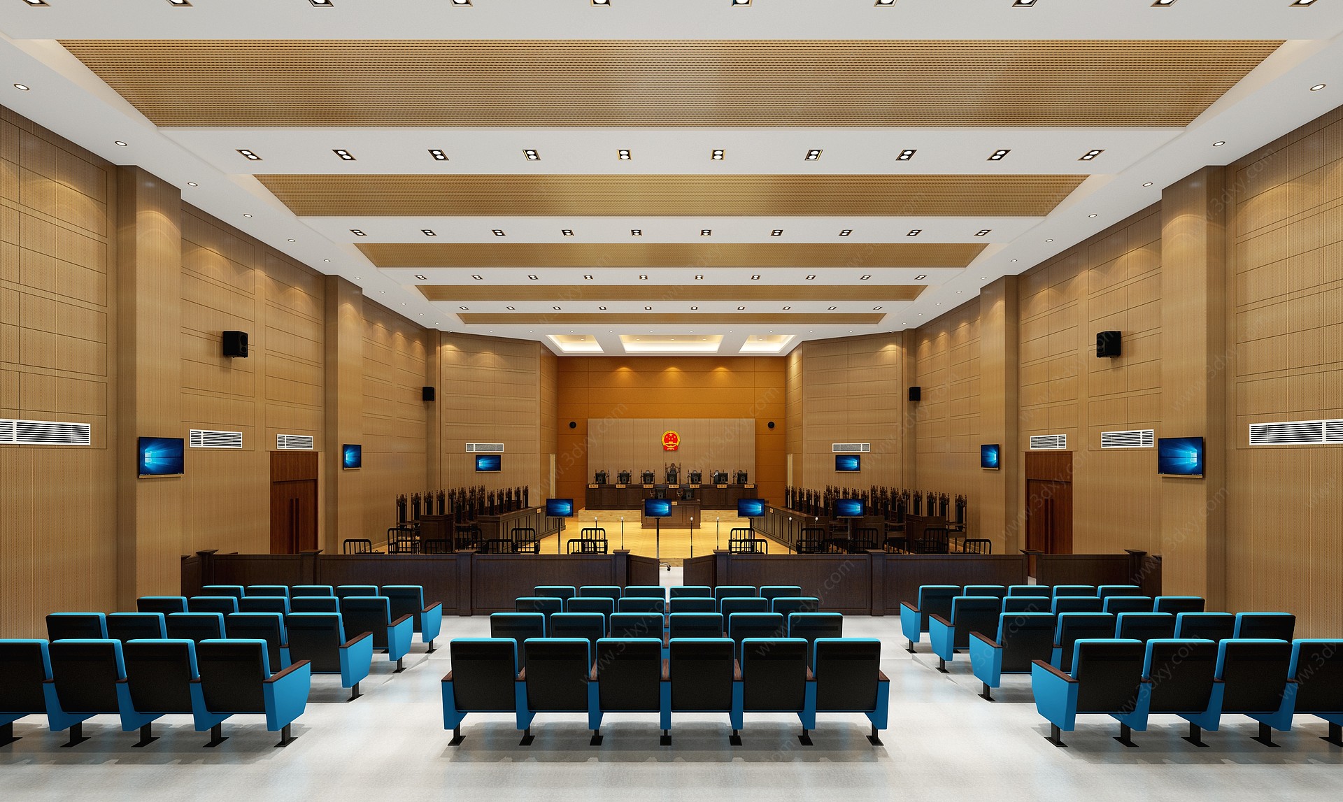 现代法院法庭3D模型