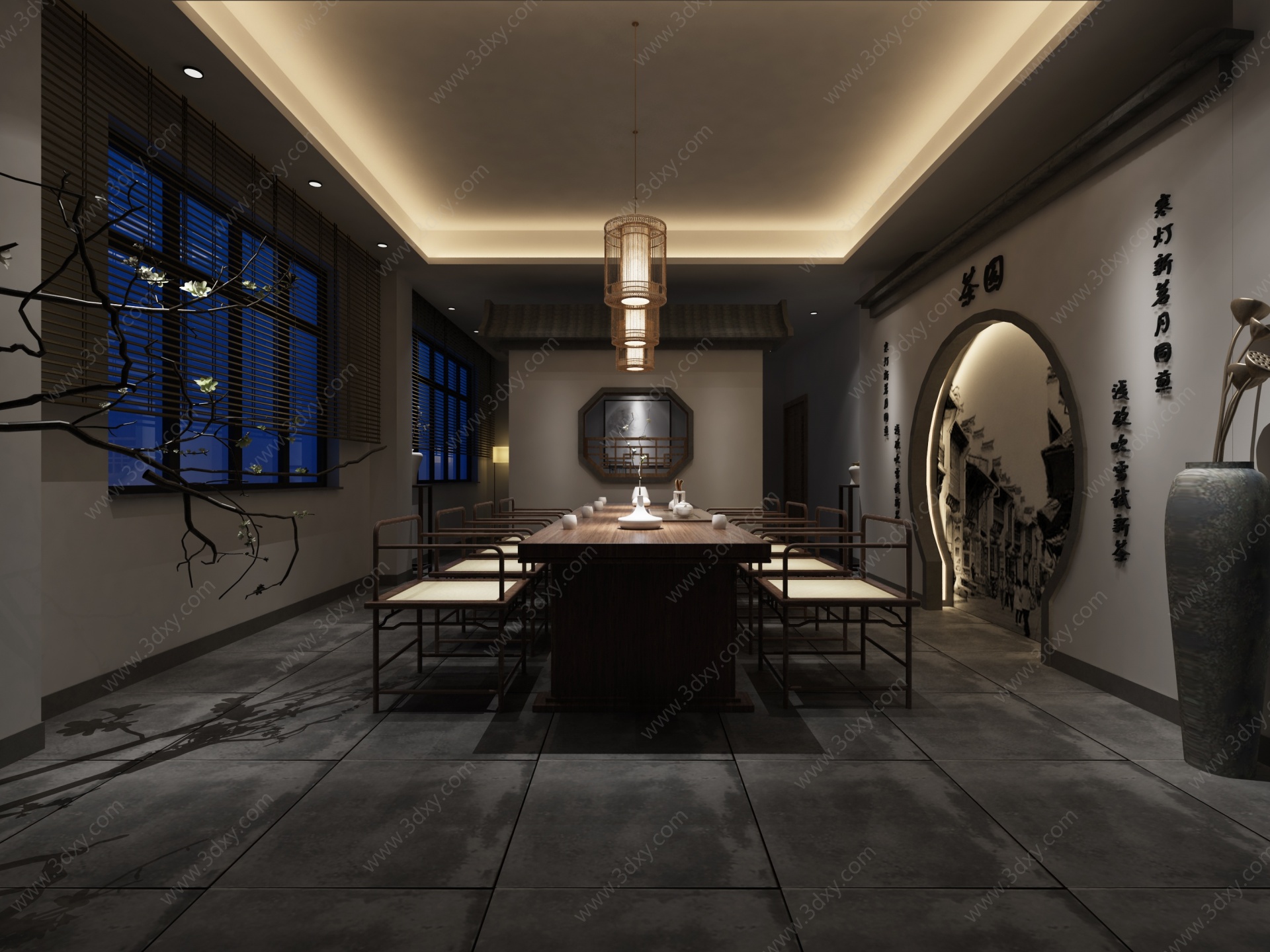 中式茶室茶空间3D模型