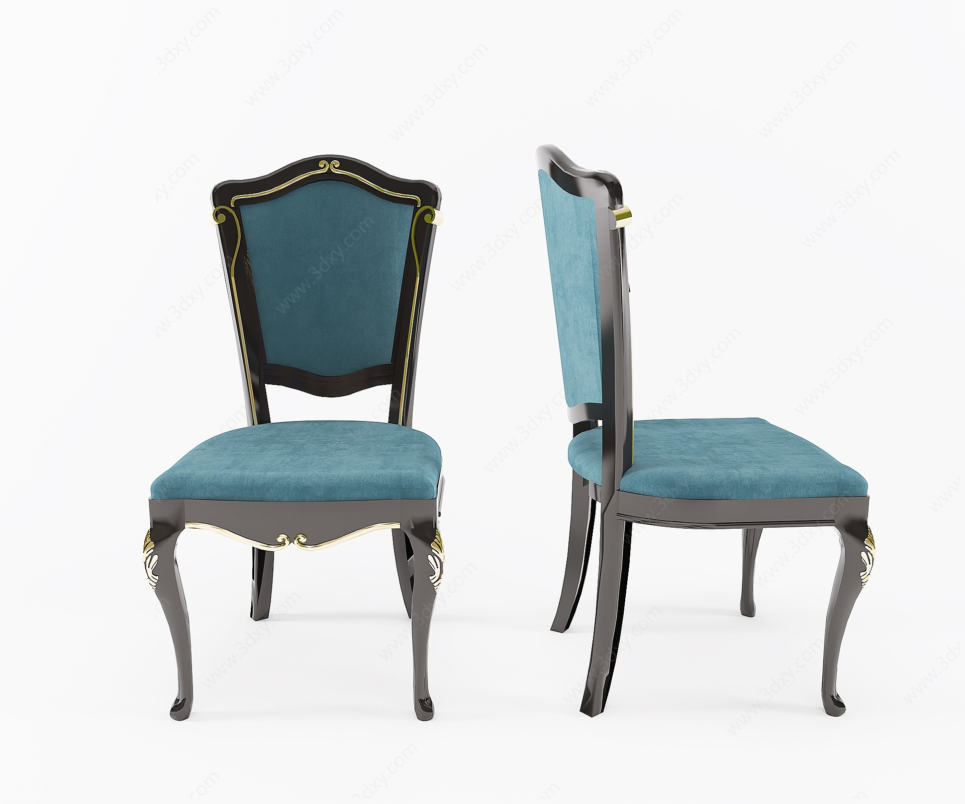 简欧欧式餐椅单椅3D模型