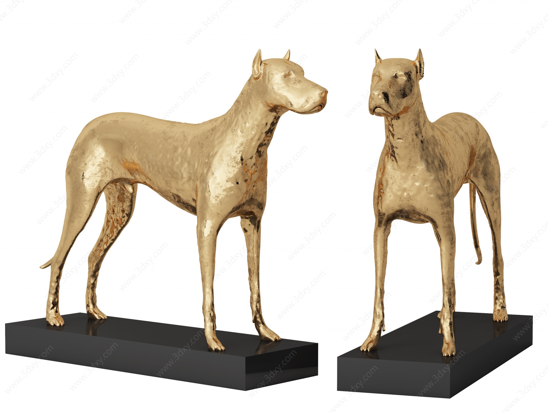 现代雕塑狗杜宾犬雕塑3D模型