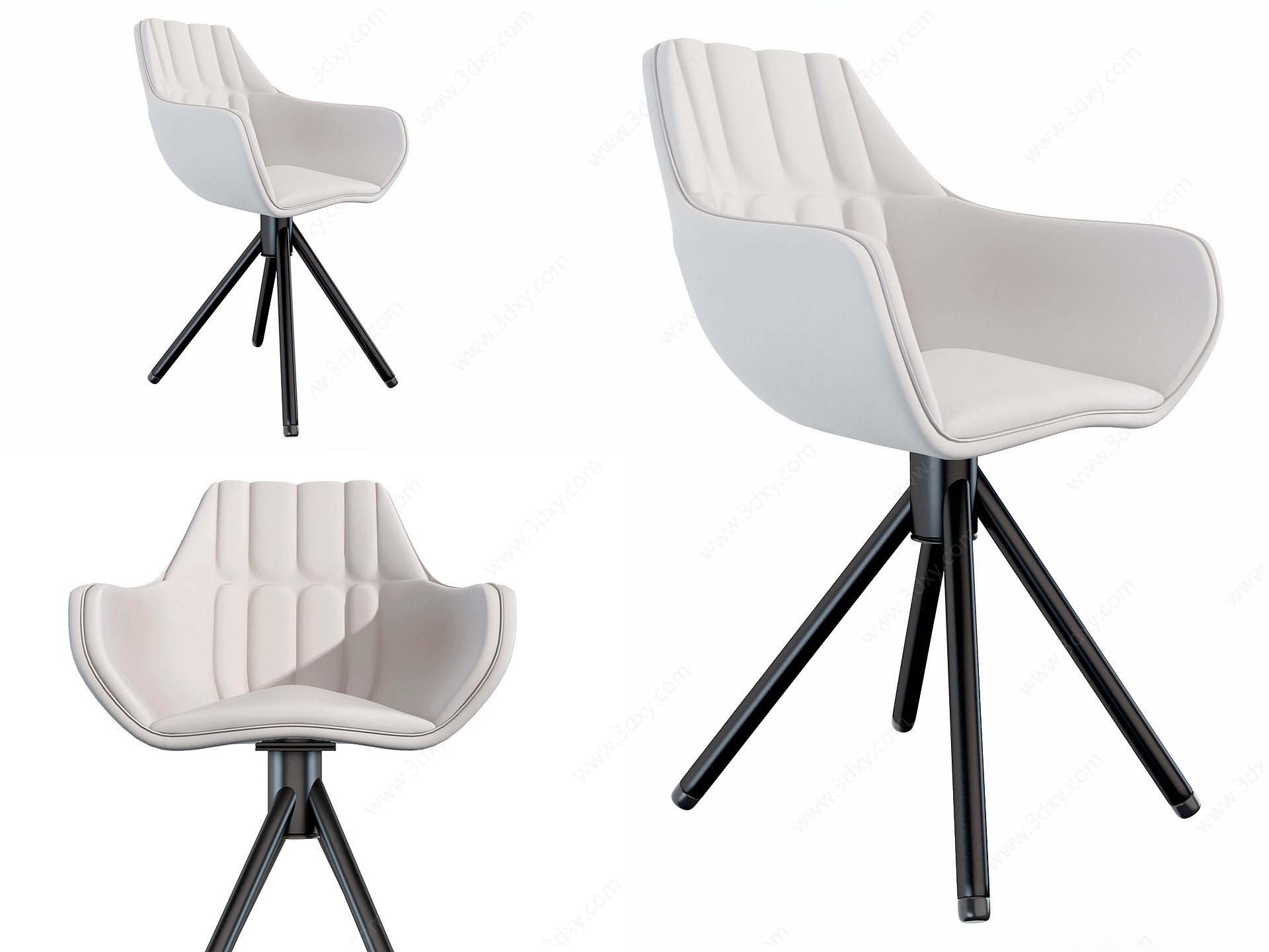 现代皮革办公椅3D模型
