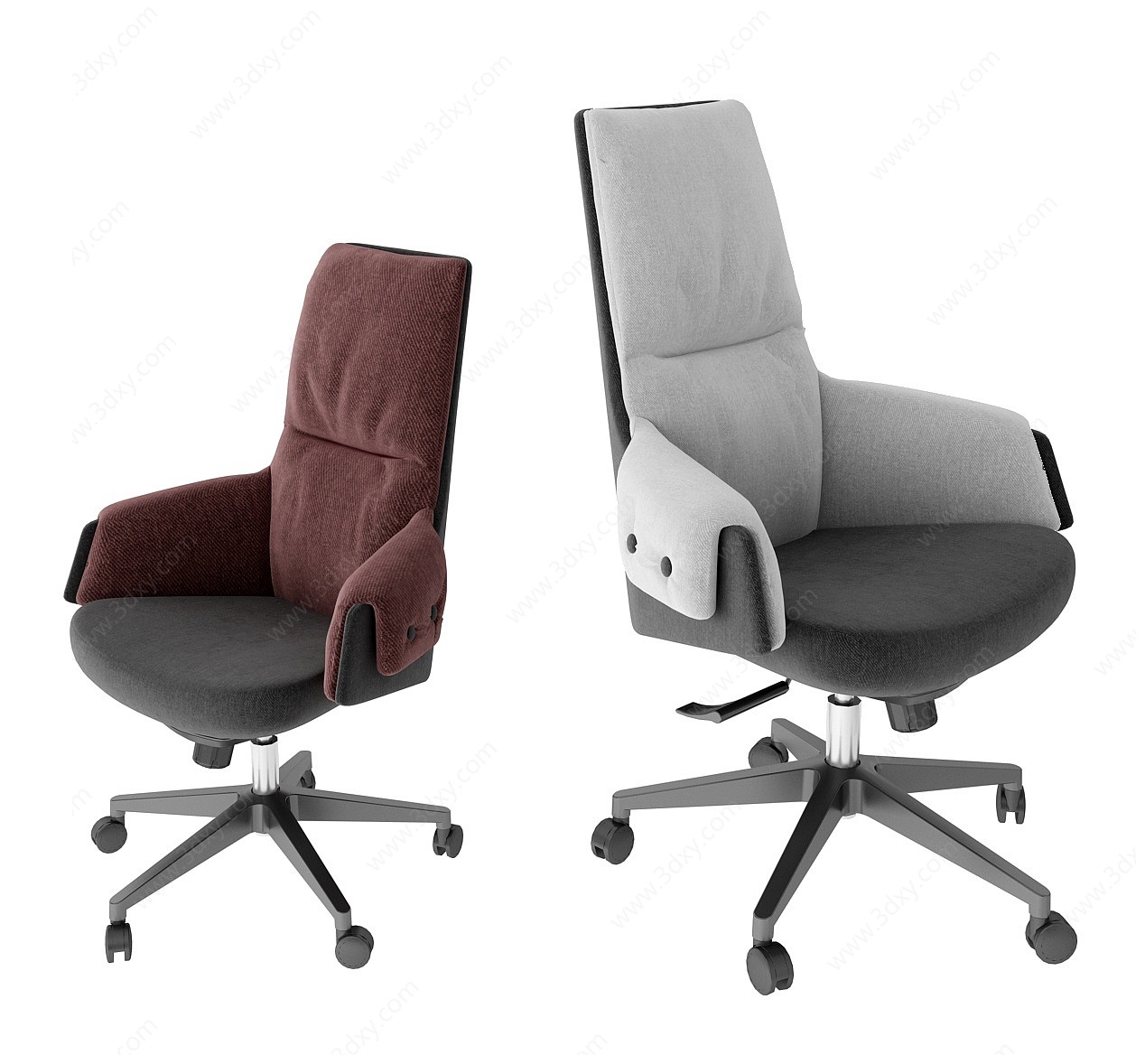 现代布艺办公椅转椅3D模型