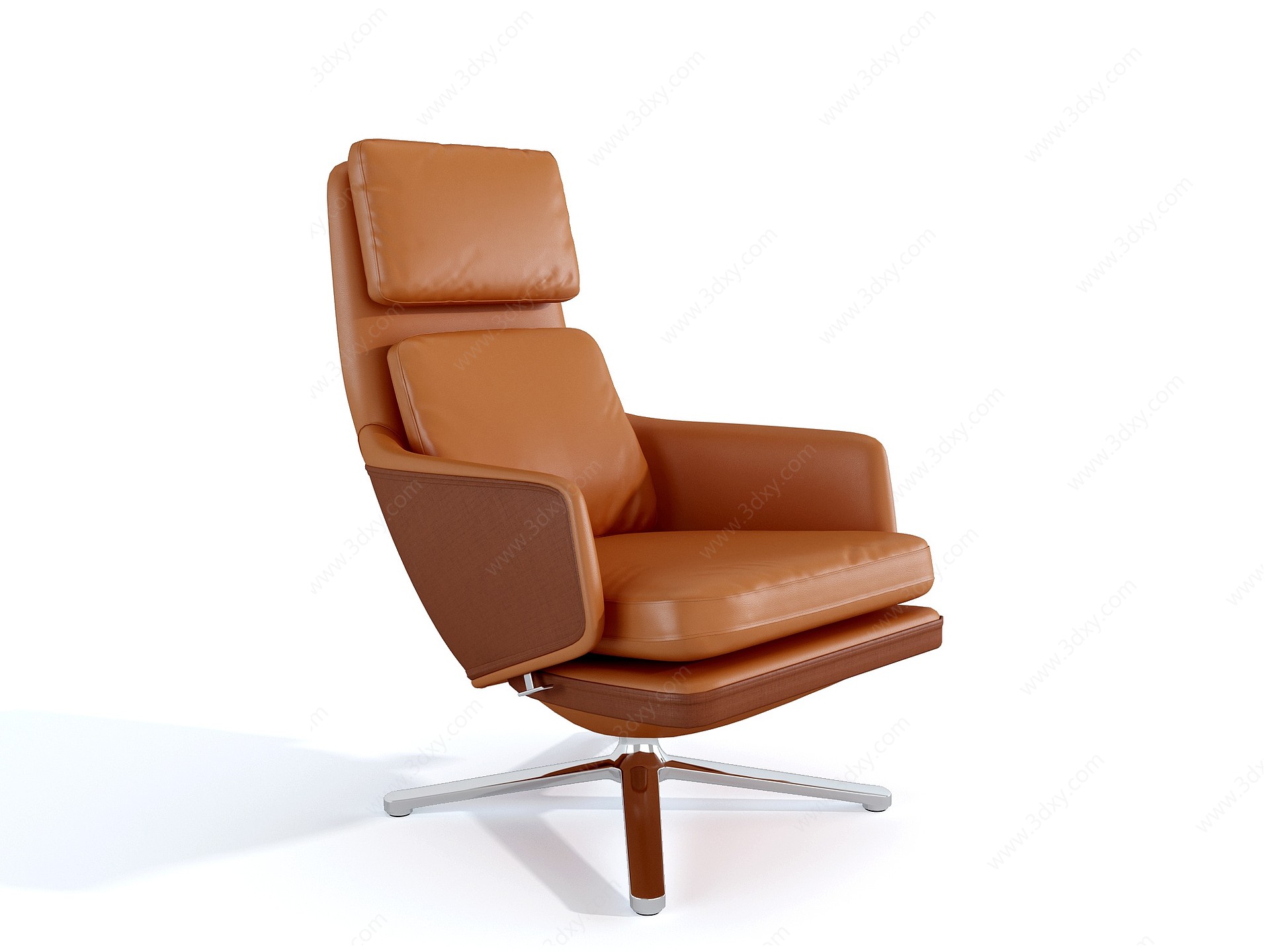 现代皮革办公椅3D模型