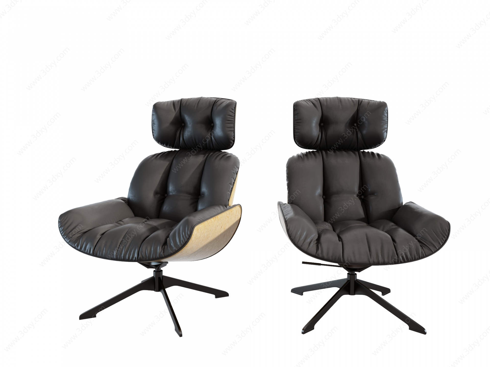 现代皮革老板椅3D模型