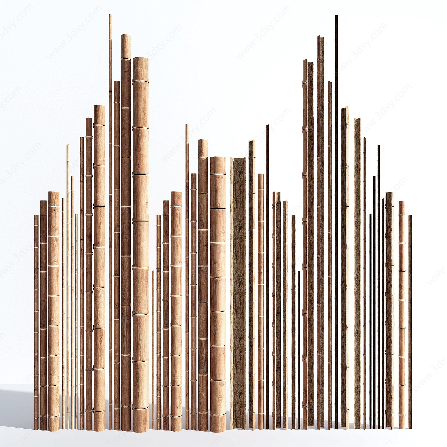 现代竹子竹竿3D模型