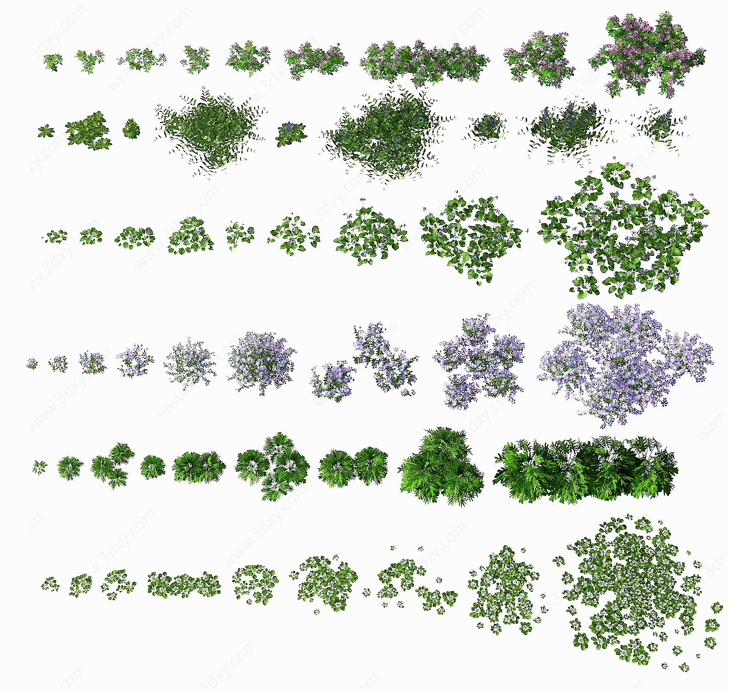 现代绿植灌木花草3D模型