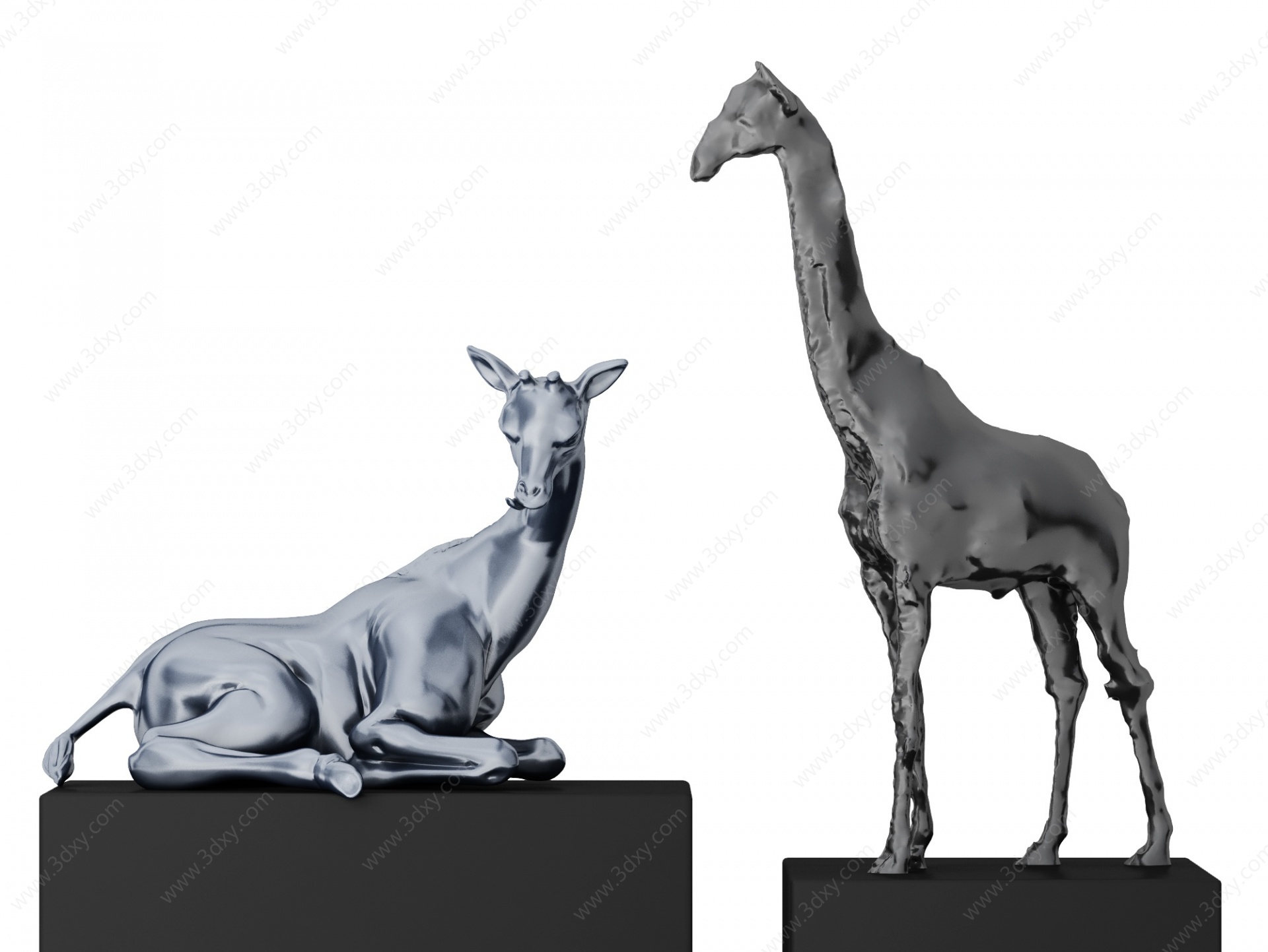 现代雕塑长颈鹿雕塑3D模型