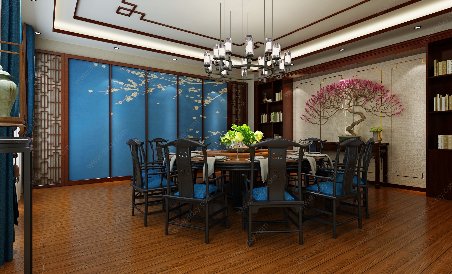新中式餐厅会所3D模型