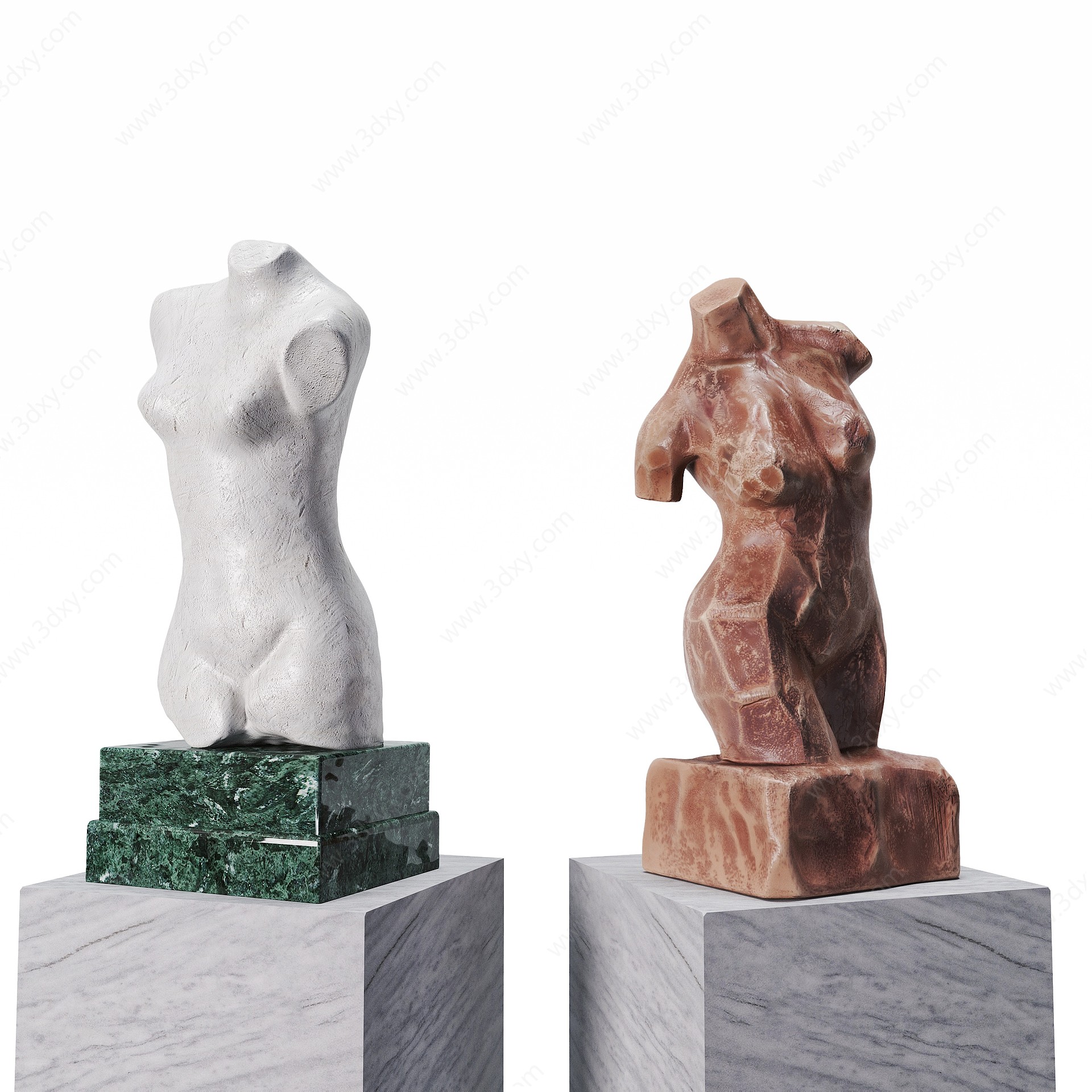 现代雕塑组合3D模型