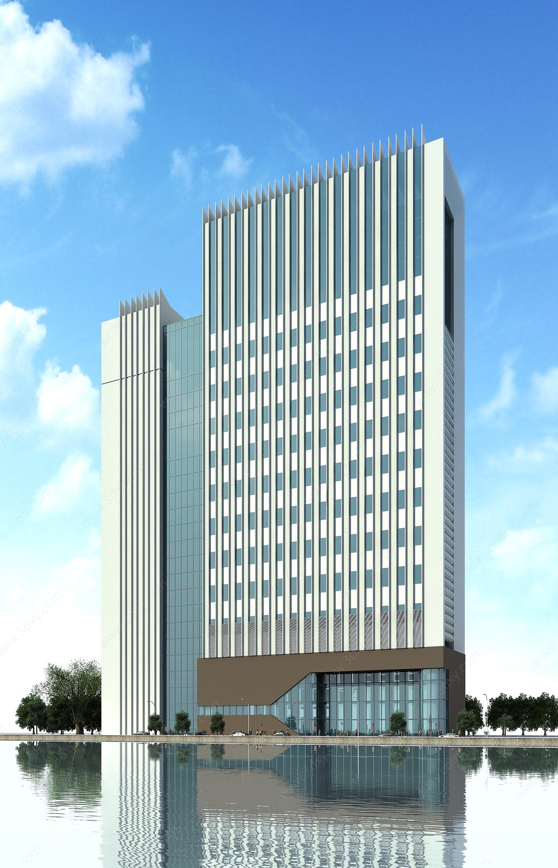 现代高层办公楼写字楼3D模型