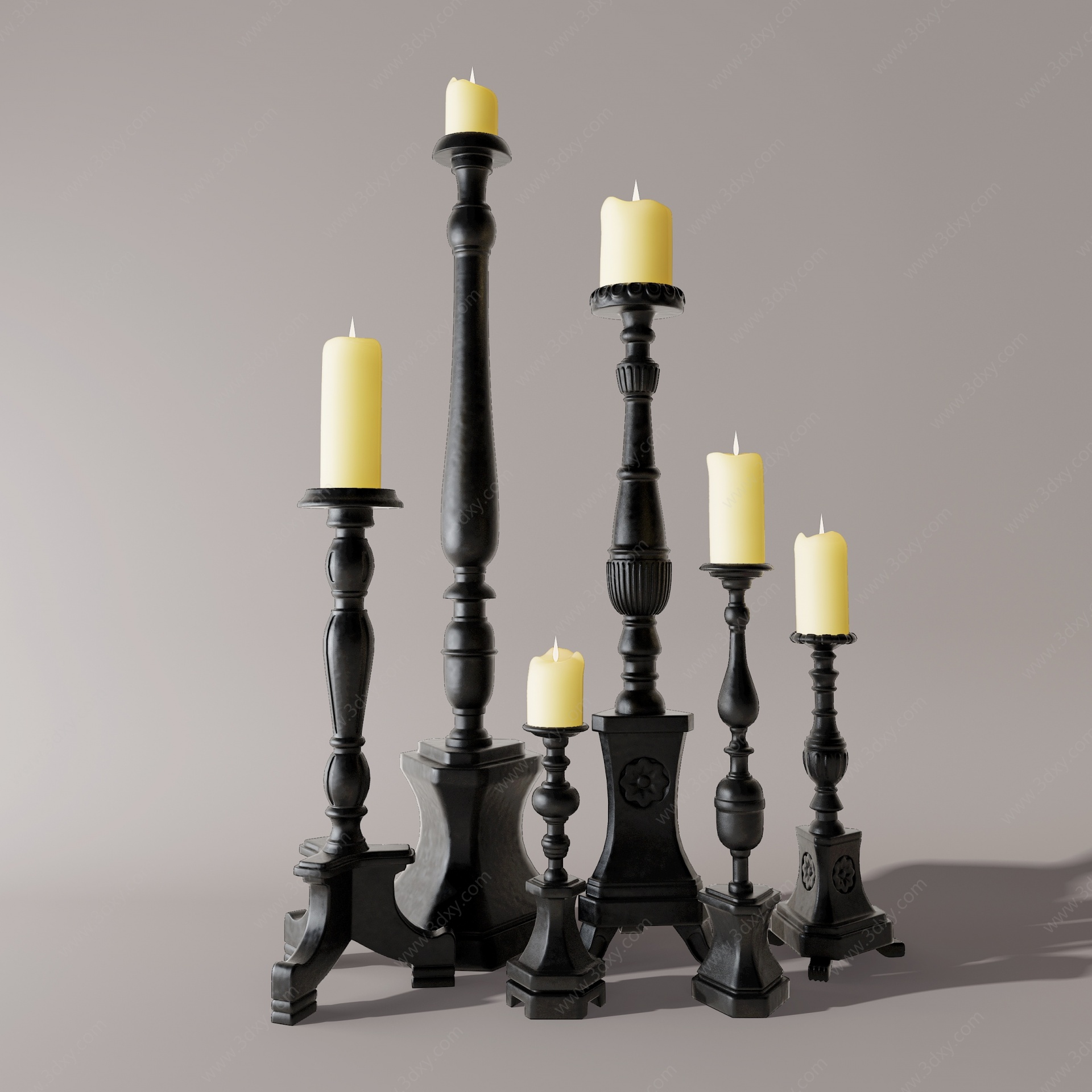 欧式烛台灯蜡烛3D模型