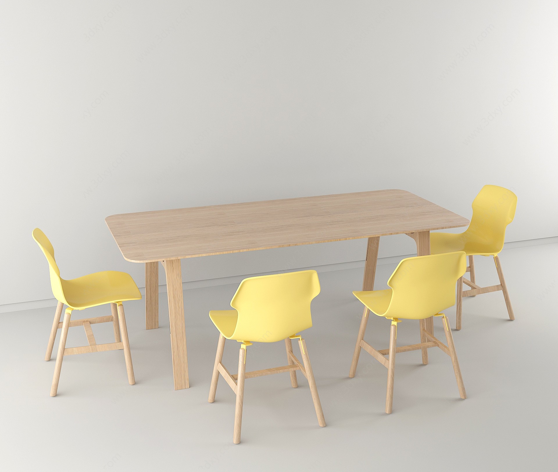 北欧餐桌餐椅3D模型