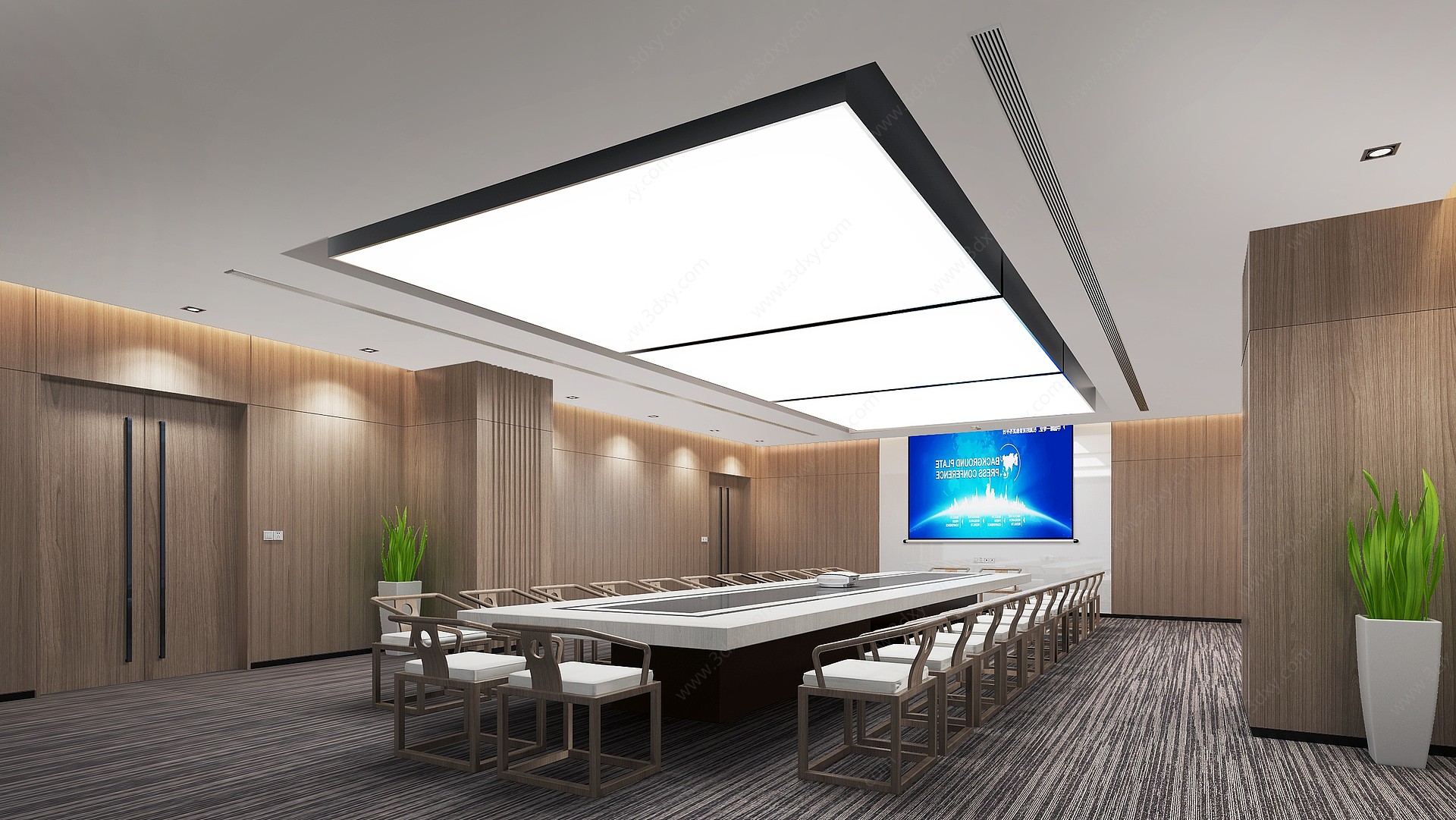 新中式小会议室3D模型