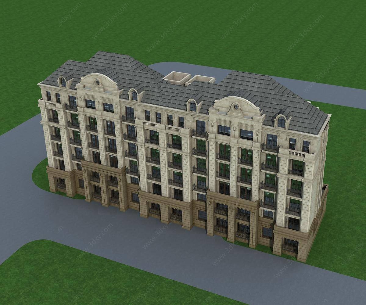 法式多层住宅楼3D模型
