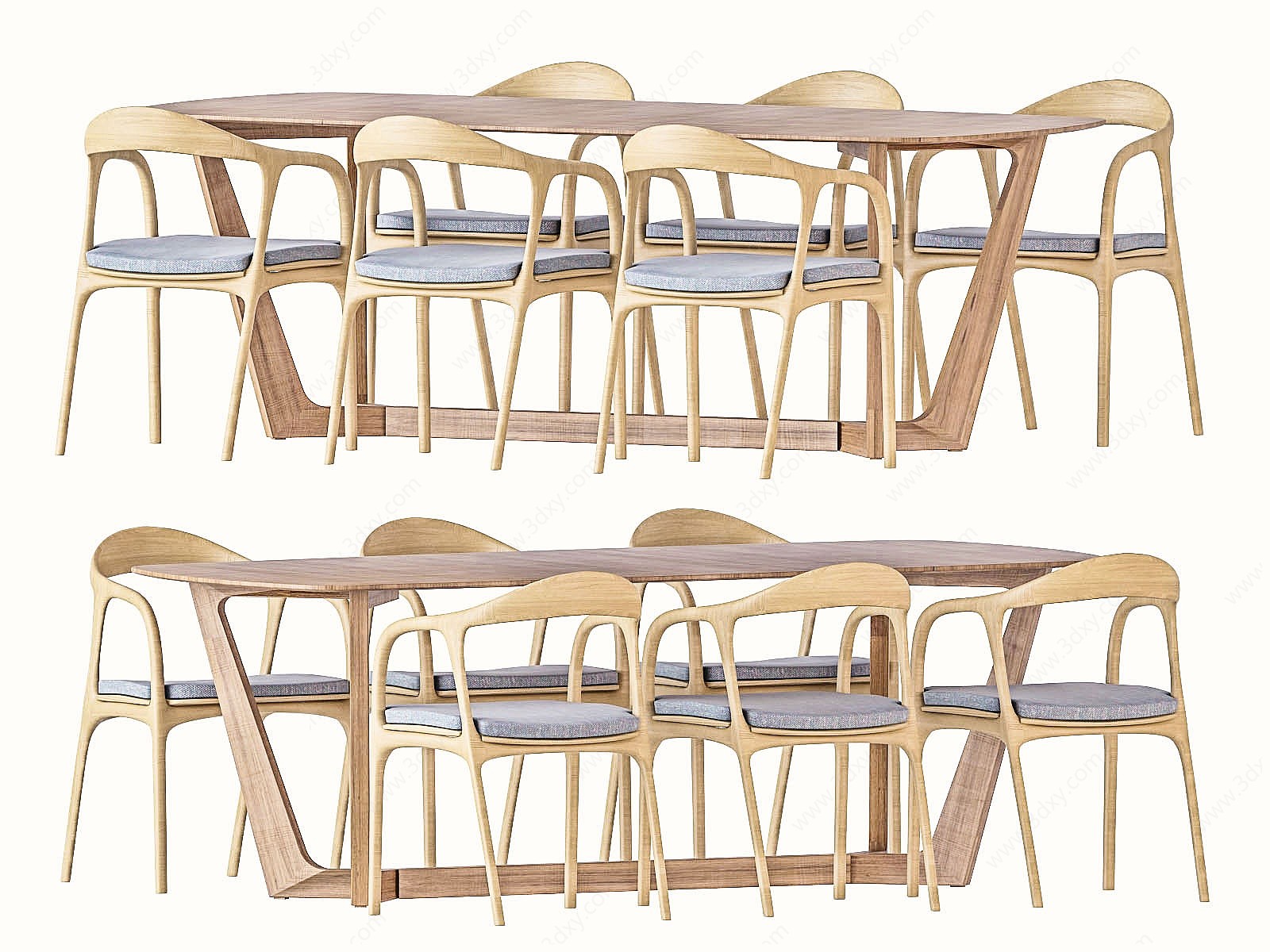 北欧桌椅组合3D模型
