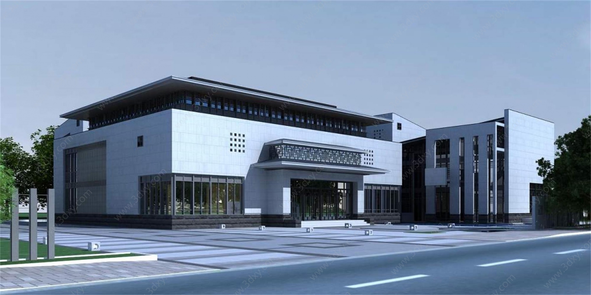 新中式会所商业别墅3D模型