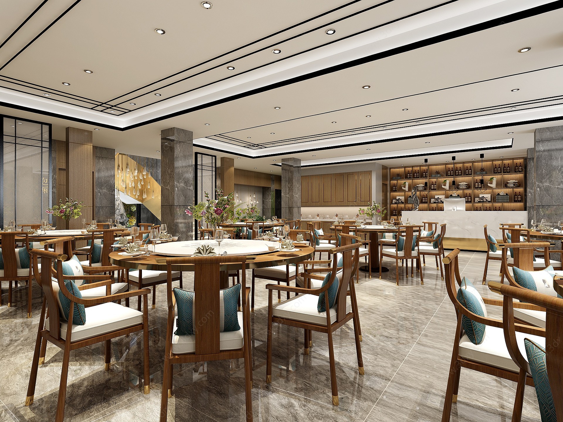新中式餐饮店3D模型