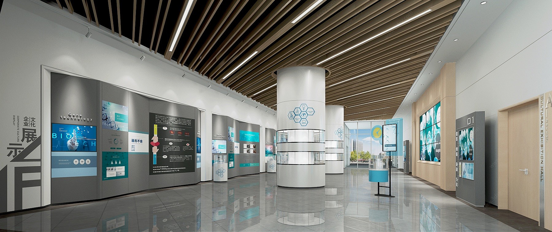 现代企业科技展厅3D模型