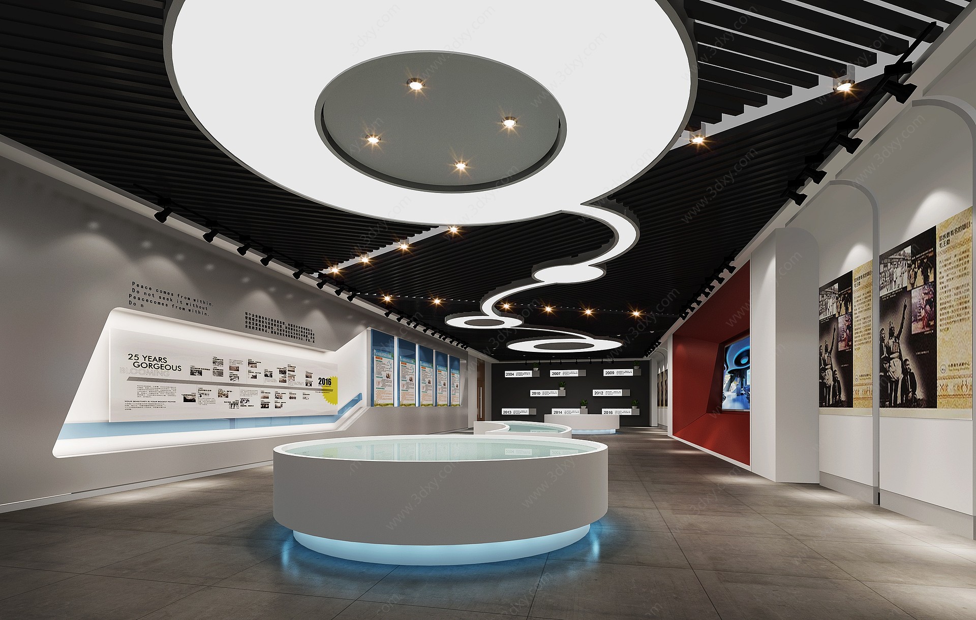 现代企业文化展厅3D模型