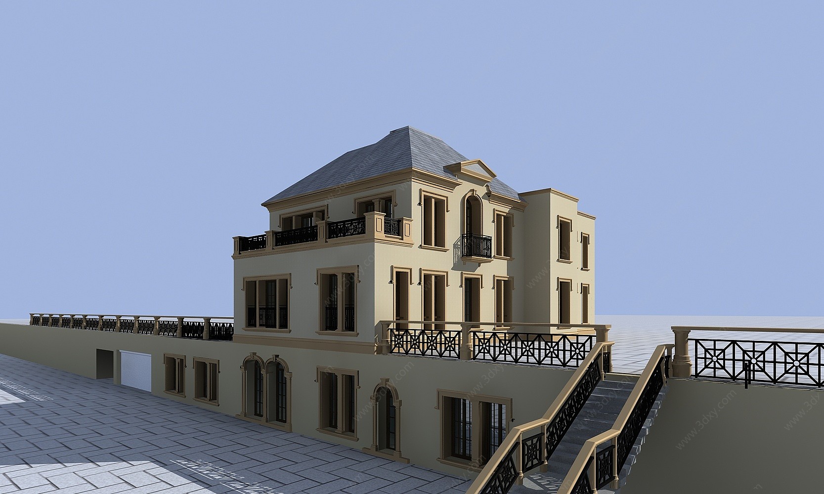 欧式全模别墅3D模型