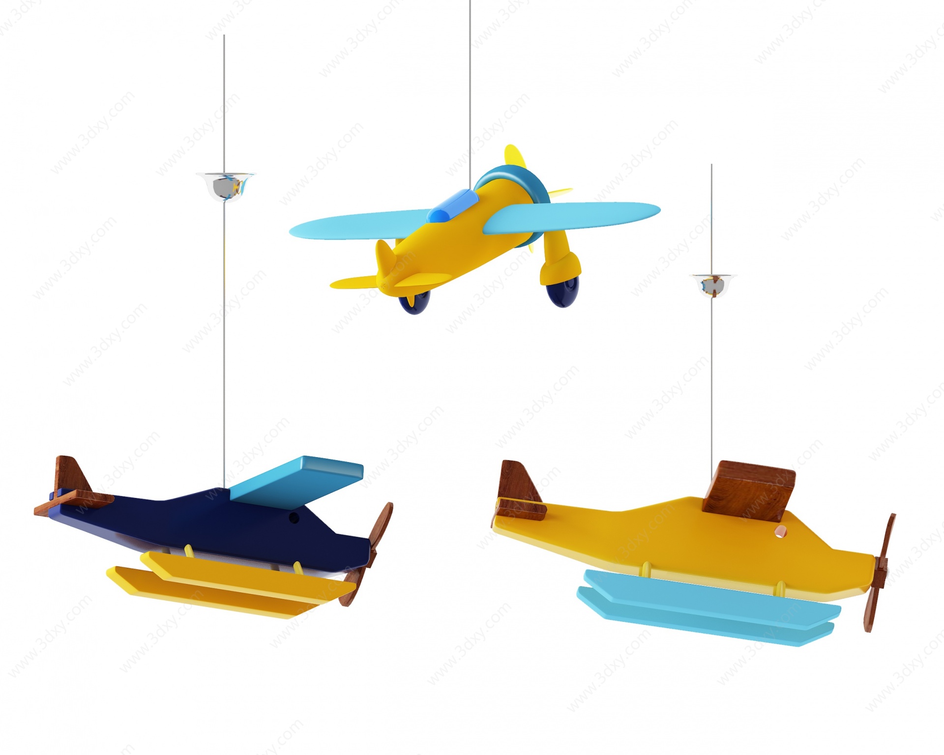 现代飞机儿童吊灯3D模型