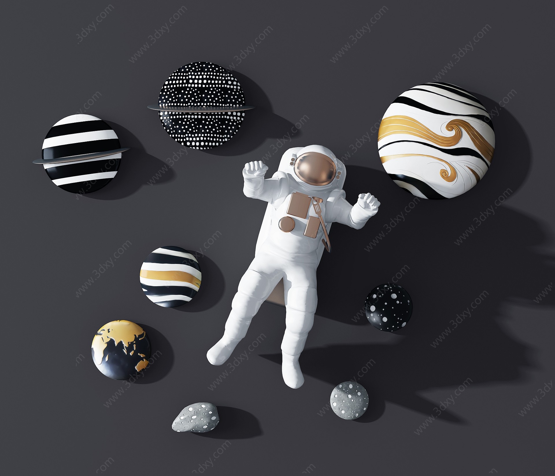 现代太空宇航员3D模型
