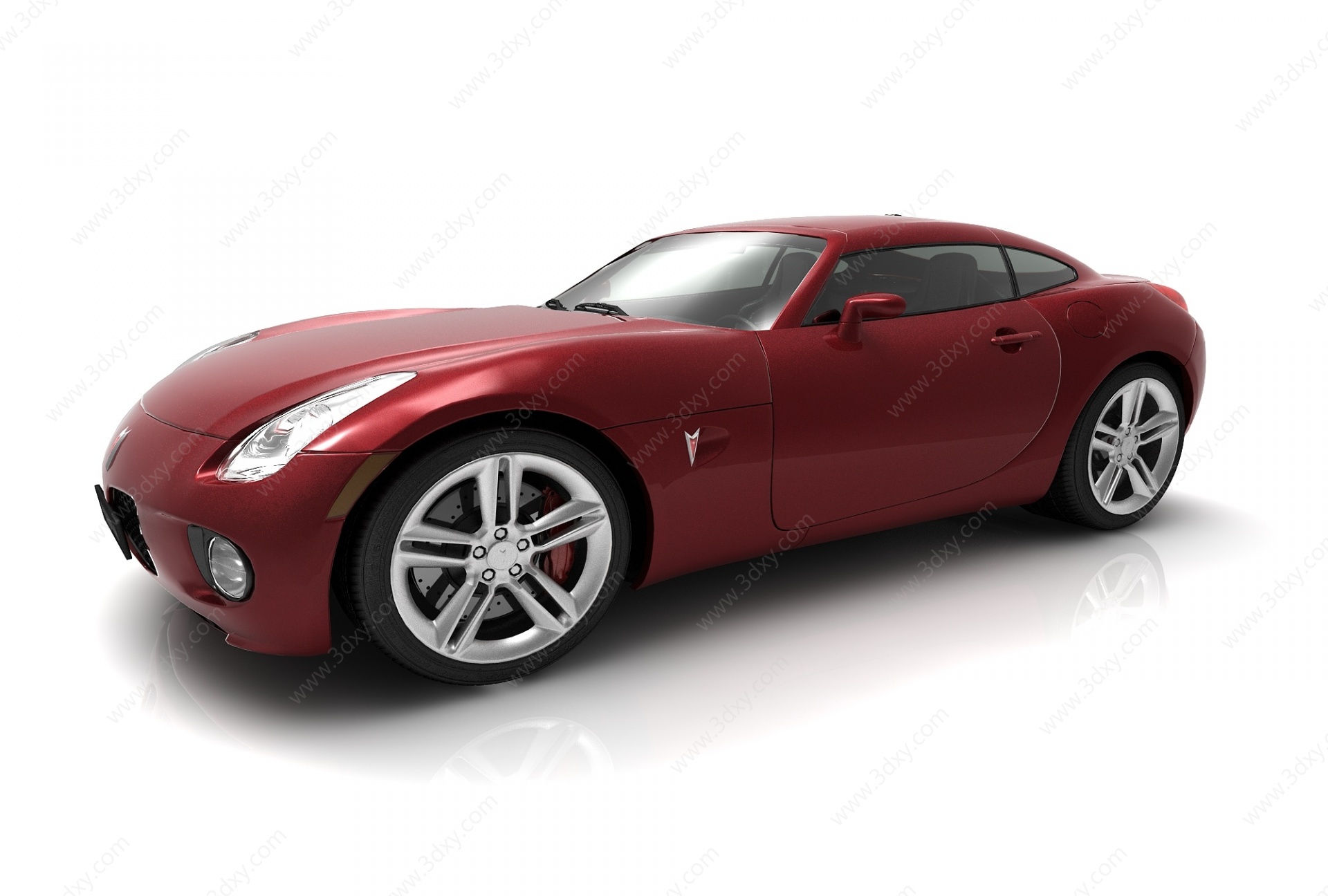 现代红色小汽车3D模型