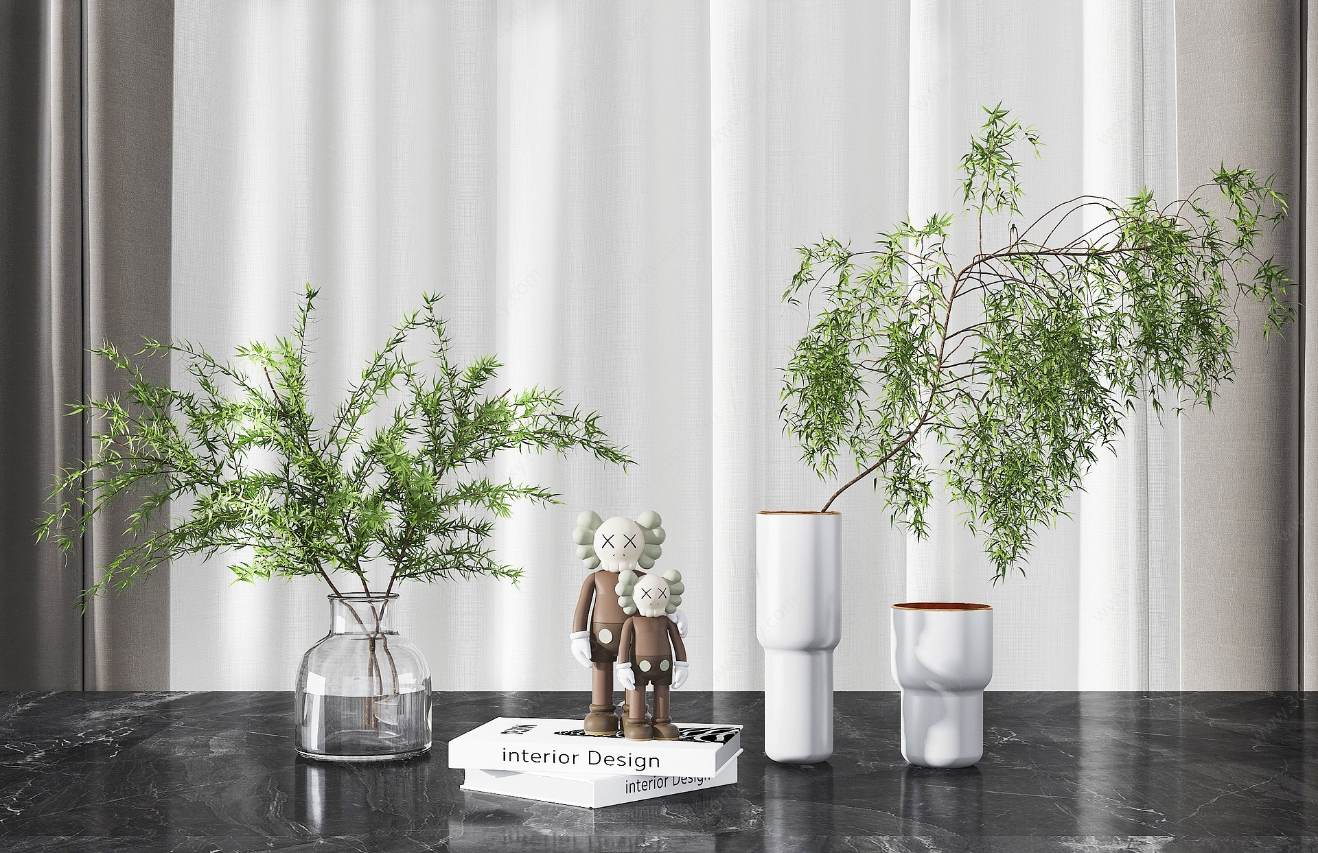 现代花瓶水生植物3D模型