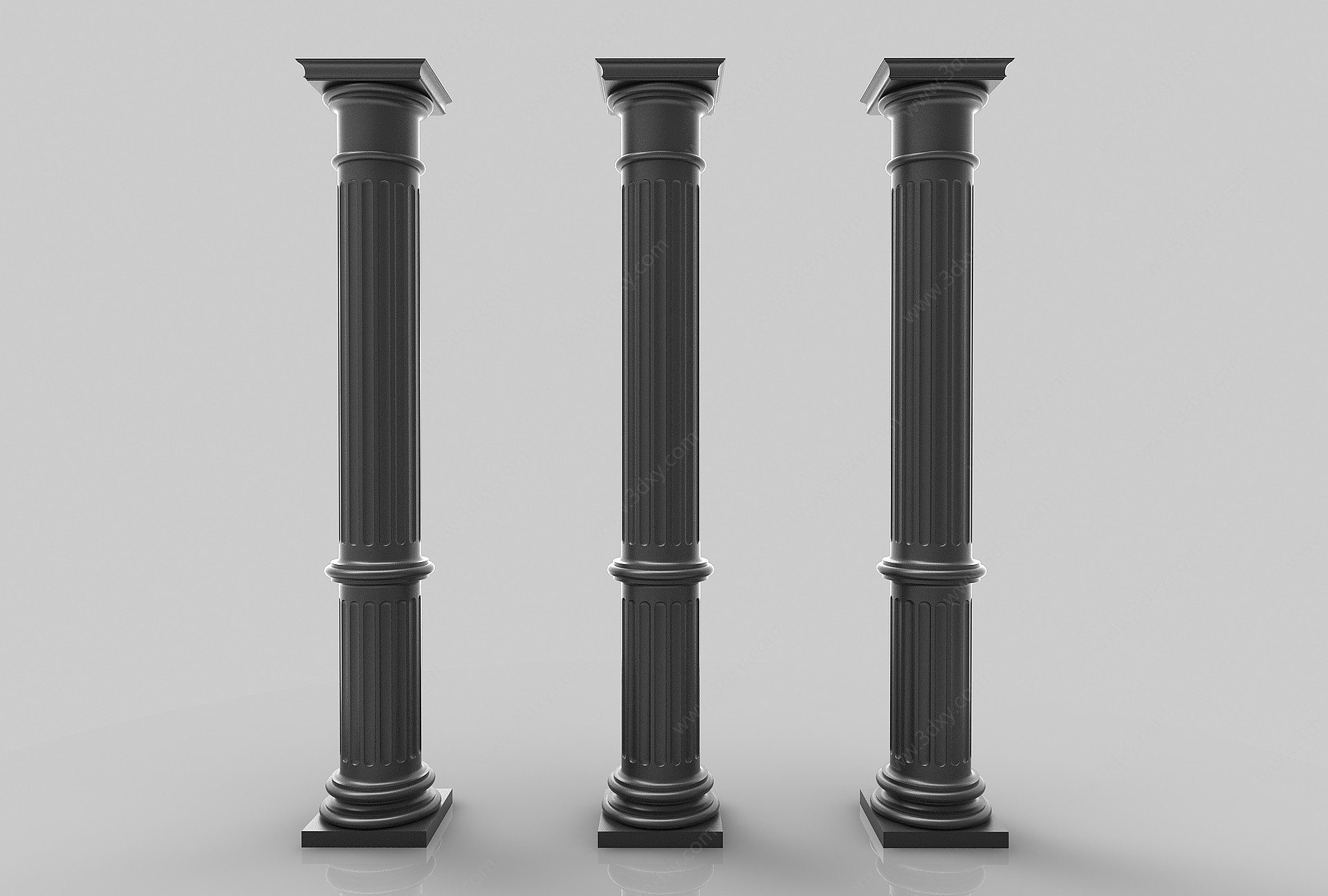 现代风格柱子3D模型