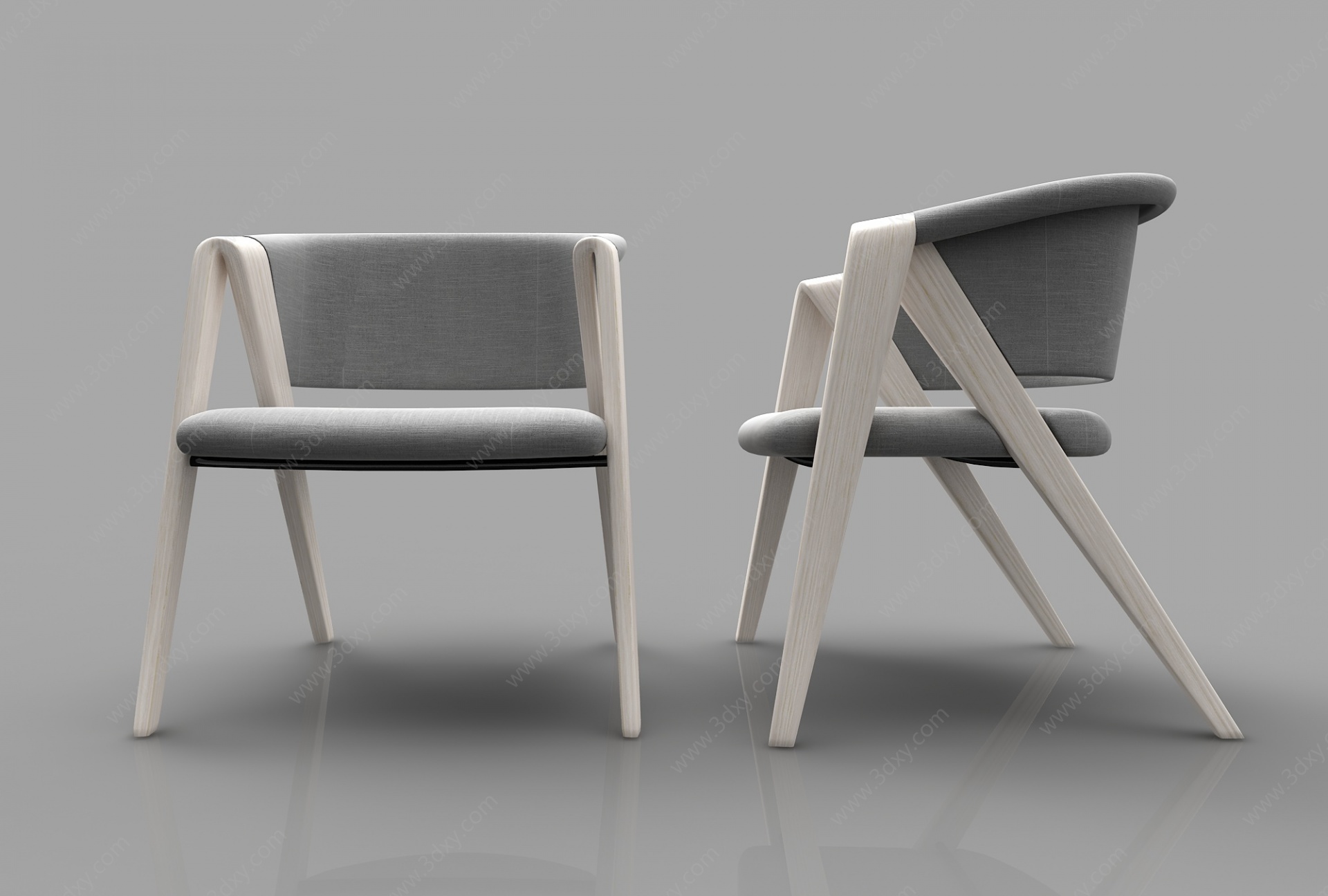 现代风格靠背椅3D模型
