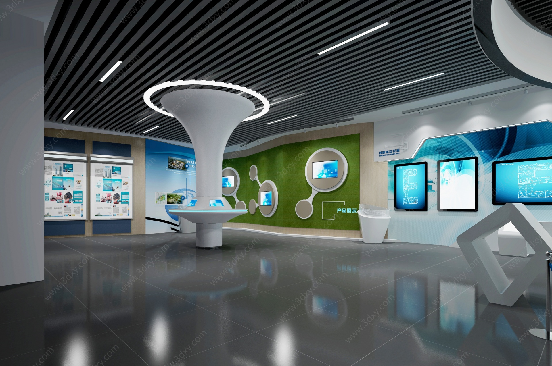 现代企业展厅3D模型