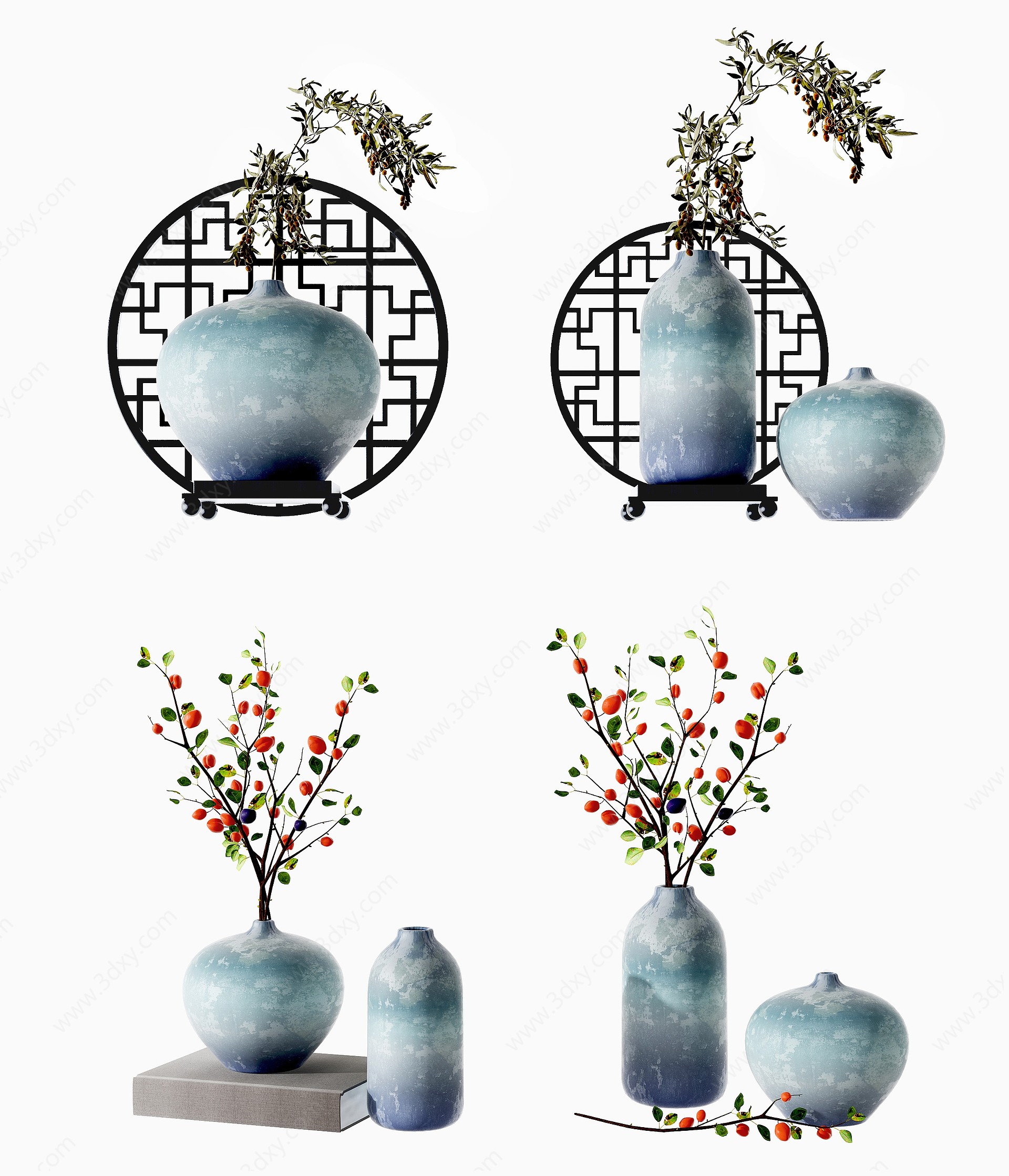 新中式陶瓷花瓶3D模型