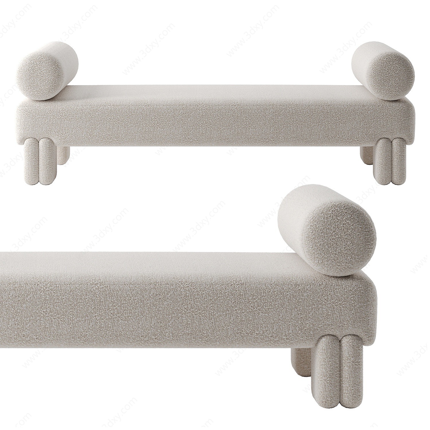 侘寂风躺椅凳3D模型