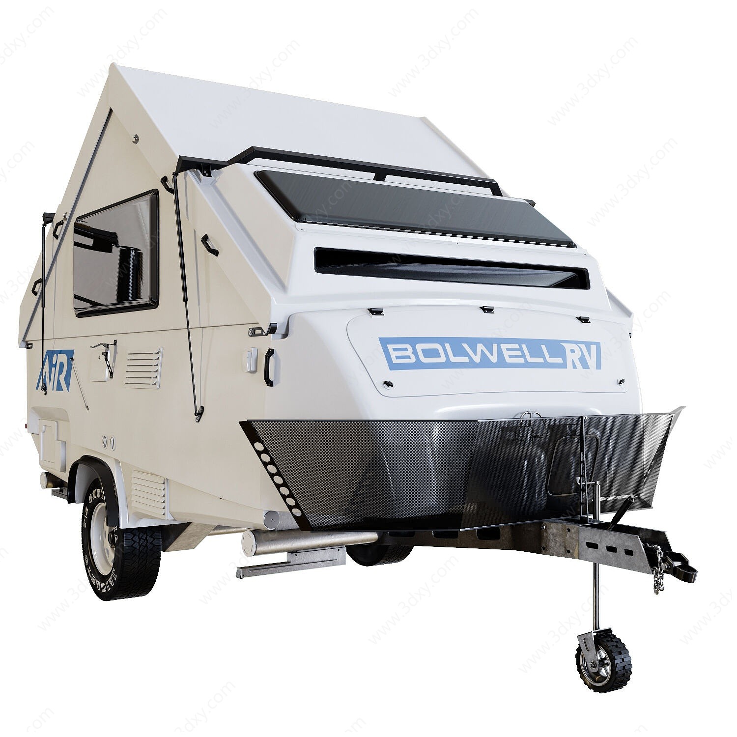现代露营设备拖车式房车3D模型