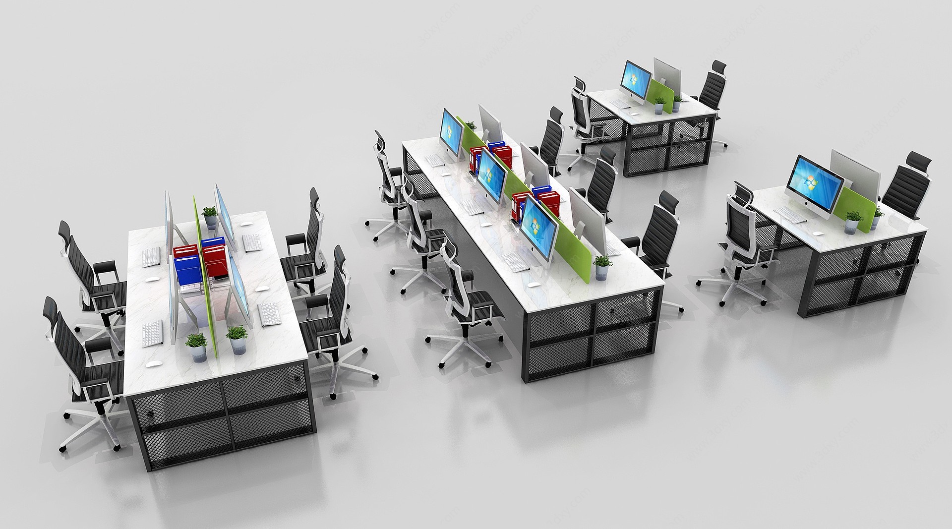 工业风办公桌3D模型