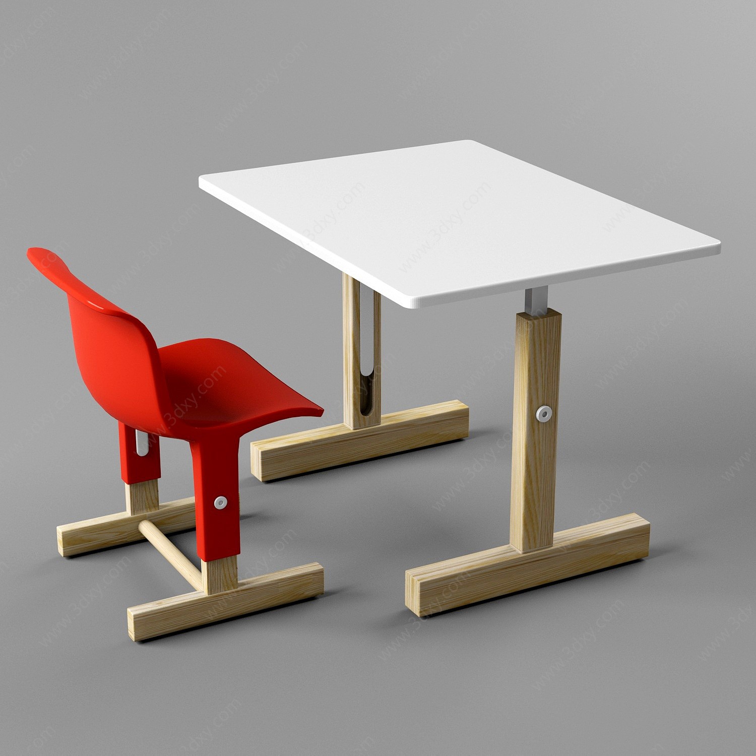 北欧儿童书桌椅子3D模型