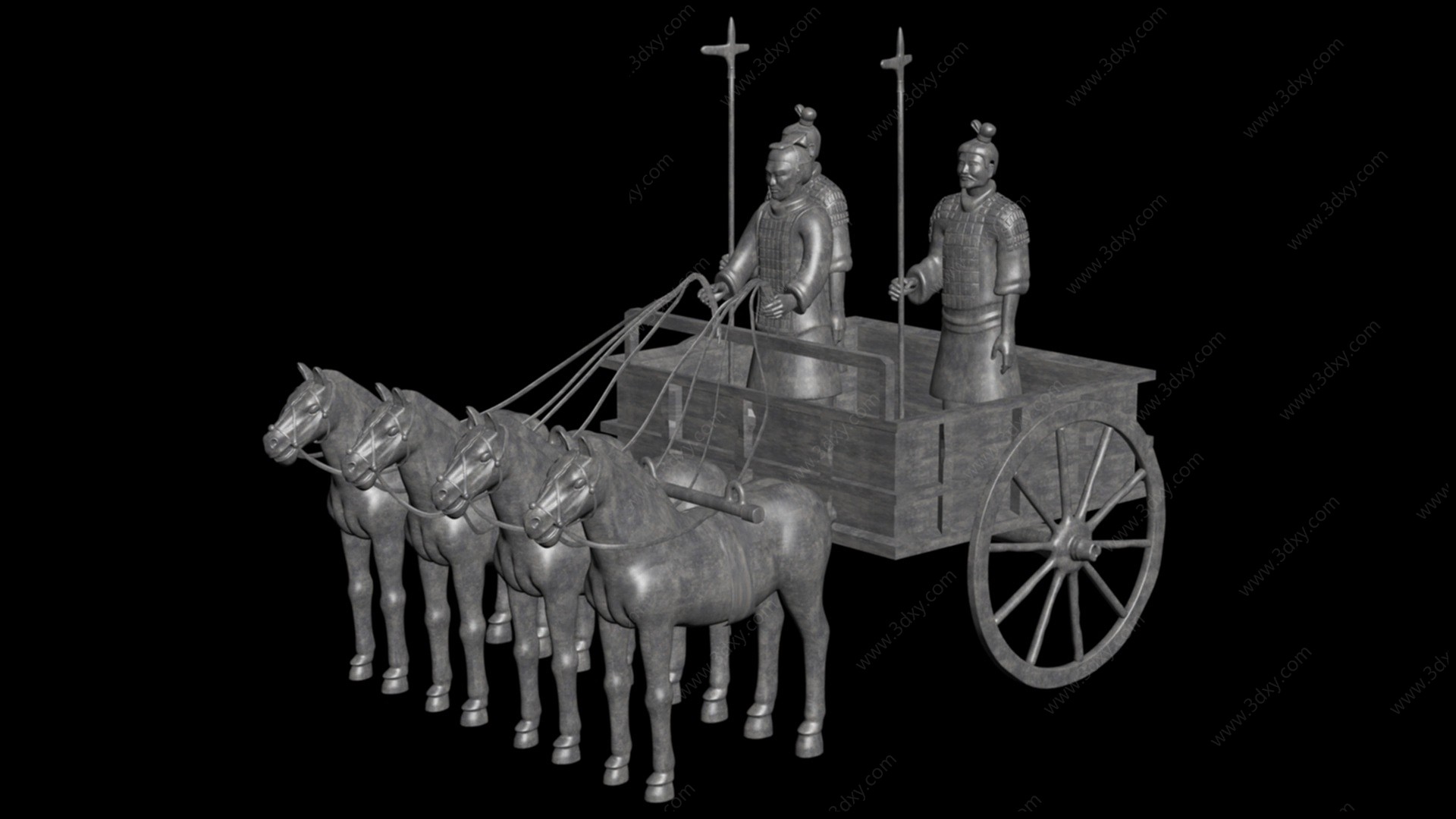 战车俑3D模型