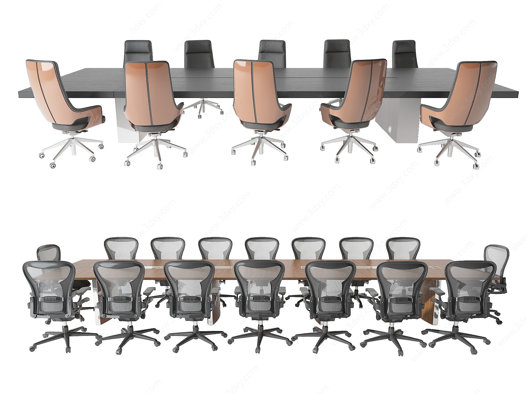 现代会议桌椅3D模型