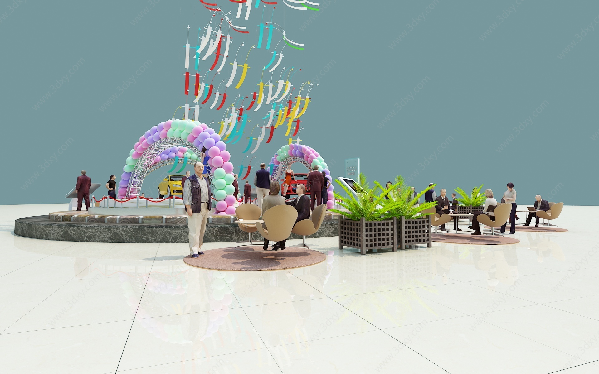 展览车展气球展厅3D模型