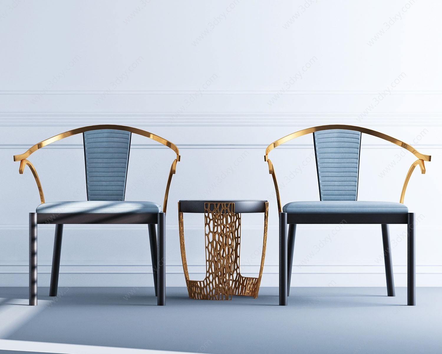 中式椅子茶几3D模型