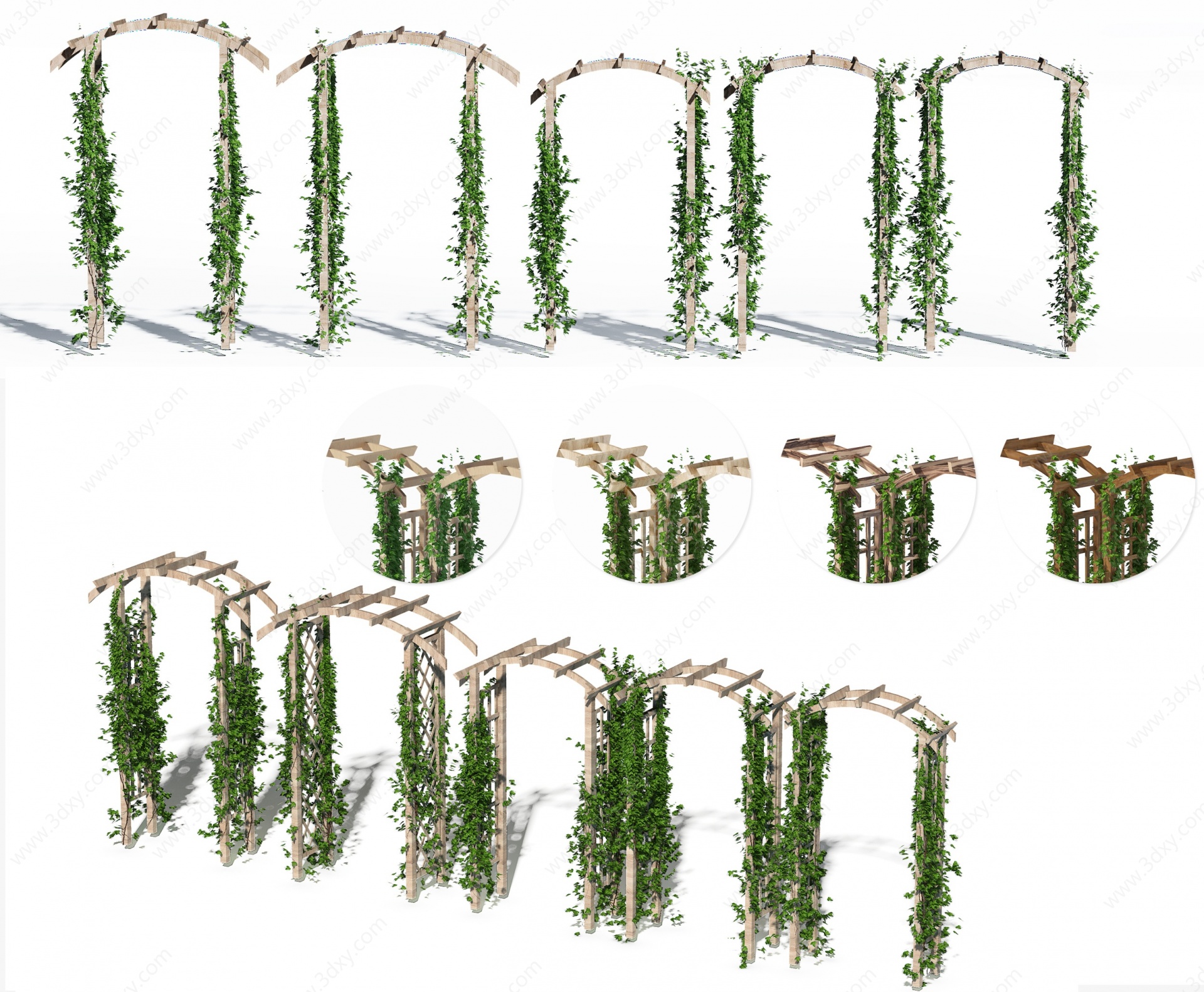 现代绿植藤蔓爬架3D模型