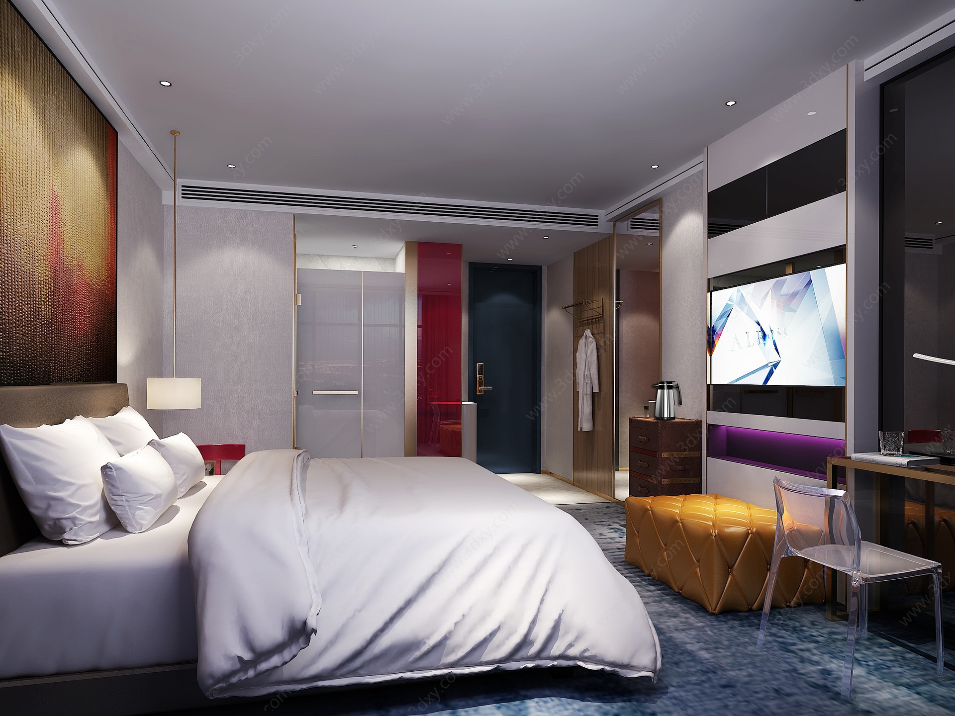 酒店大床房3D模型
