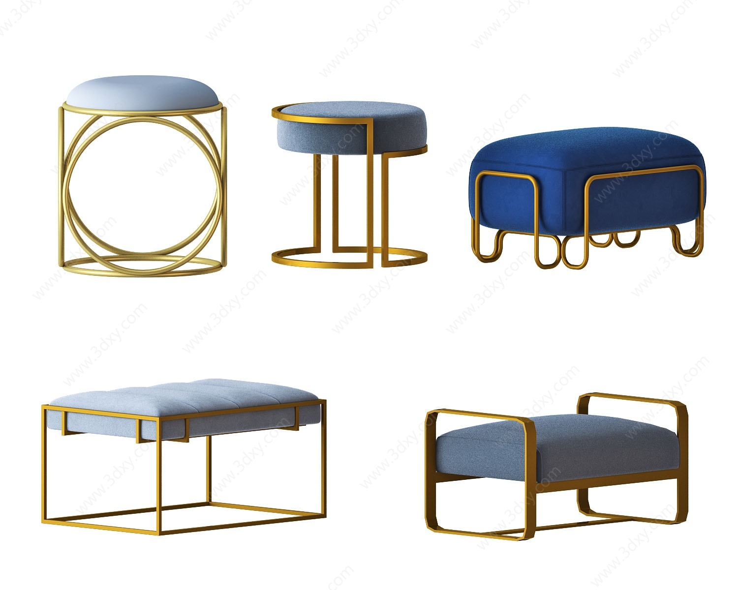 后现代沙发凳3D模型